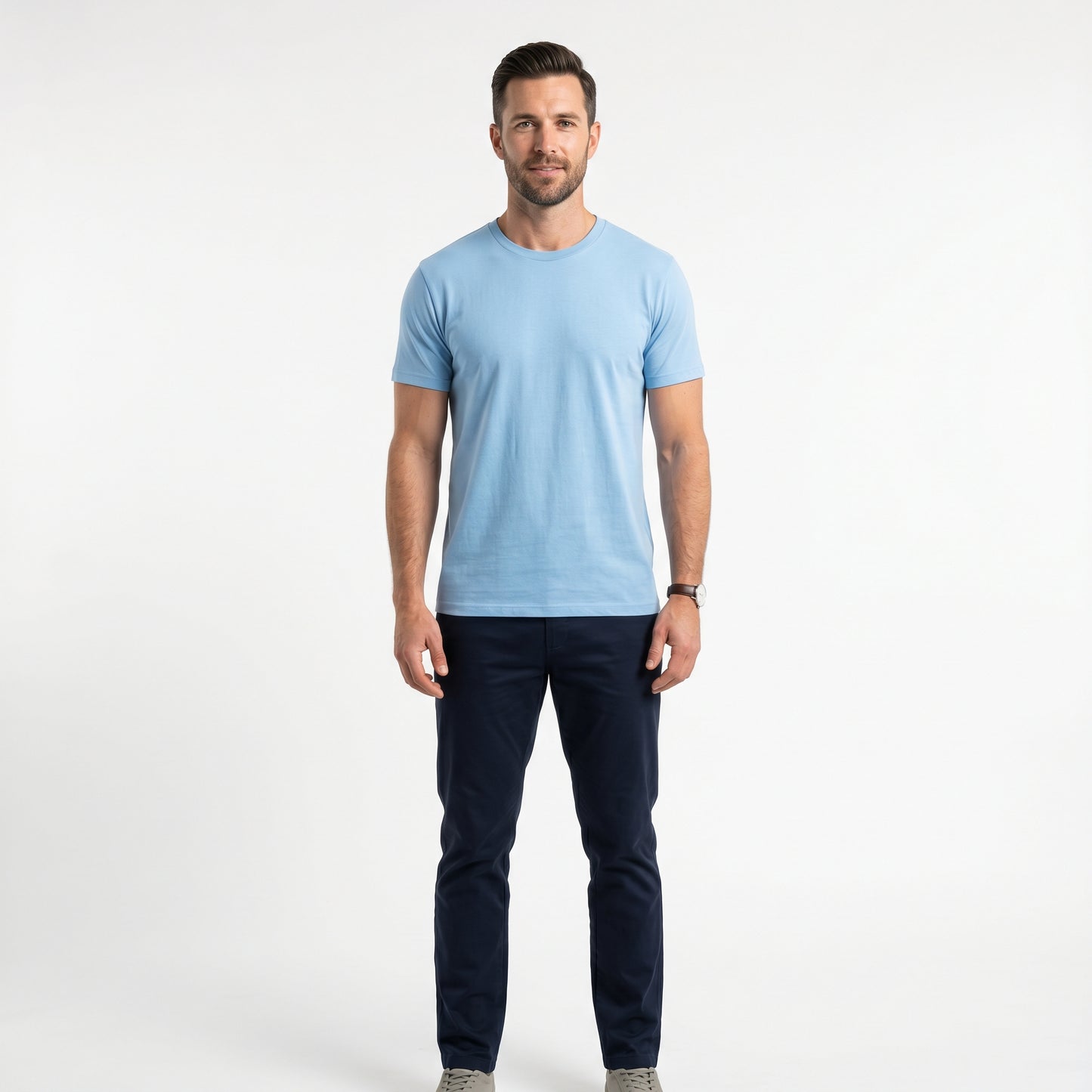 Classic Men's Crew Neck T-Shirt | Premium Cotton Tee | WearVibe Studio Art