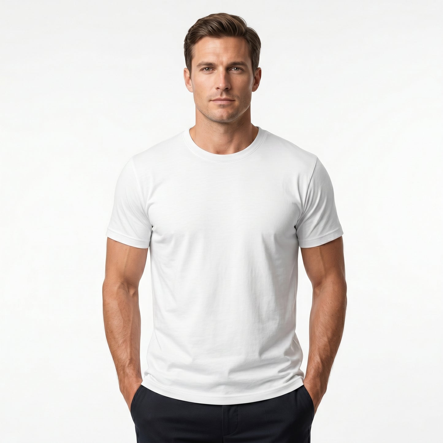 Classic Men's Crew Neck T-Shirt | Premium Cotton Tee | WearVibe Studio Art