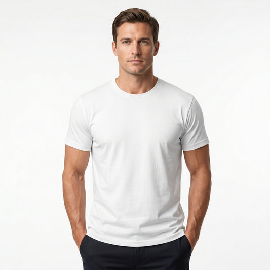 Classic Men's Crew Neck T-Shirt | Premium Cotton Tee | WearVibe Studio Art